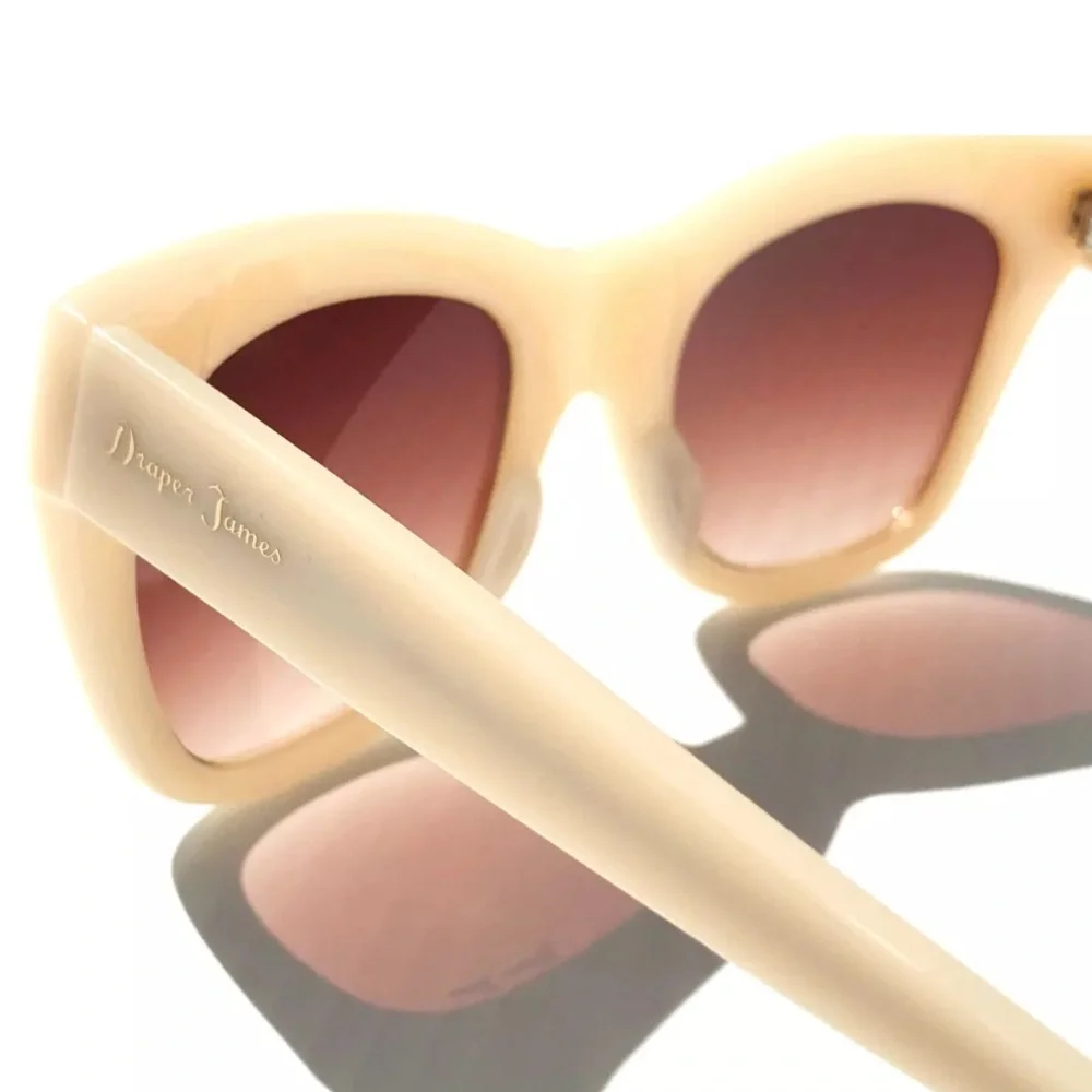 NEW Draper James ELOISE Ivory & Brown Designer Women's Sunglass SU 0032 91